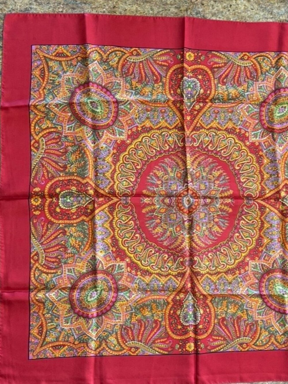 Vintage Liberty of London Red Silk Scarf Made in England Looks like Sunburst